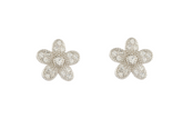 Charming Flower Design 925 Sterling Silver Earrings studded with CZ